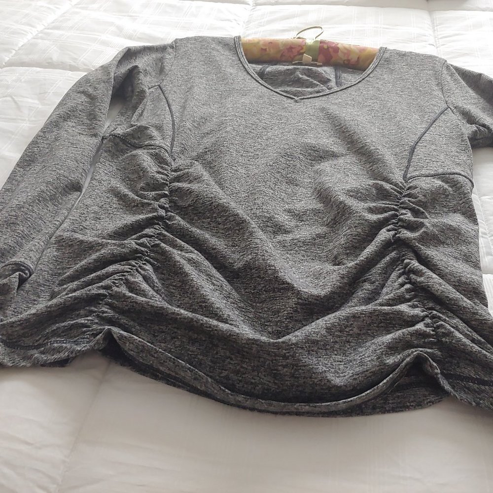 V-neck gray lightweight top